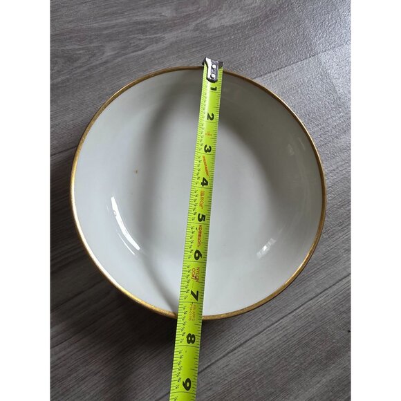 Set Of 4 Limoges France L.R.L. & Co. 7.5" White Porcelain Bowls With Gold Rim - Picture 6 of 6